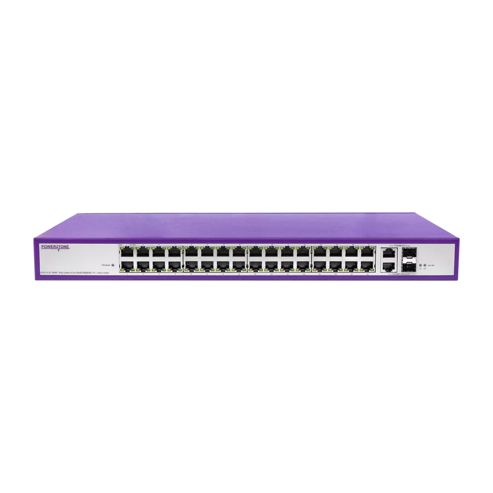 

Коммутатор Powertone PUS-CC32-450R, кол-во портов: 32x100 Мбит/с, combo RJ-45/SFP 2x1 Гбит/с, установка в стойку, PoE: 32x30Вт (макс. 450Вт) (PUS-CC32-450R), PUS-CC32-450R