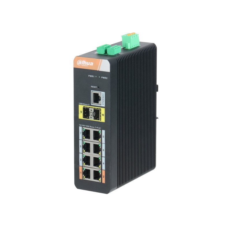 

Коммутатор DAHUA DH-PFS4210-8GT-DP, управляемый, кол-во портов: 8x1 Гбит/с, SFP 2x1 Гбит/с, PoE: 8x30Вт (макс. 120Вт) (DH-PFS4210-8GT-DP), DH-PFS4210-8GT-DP