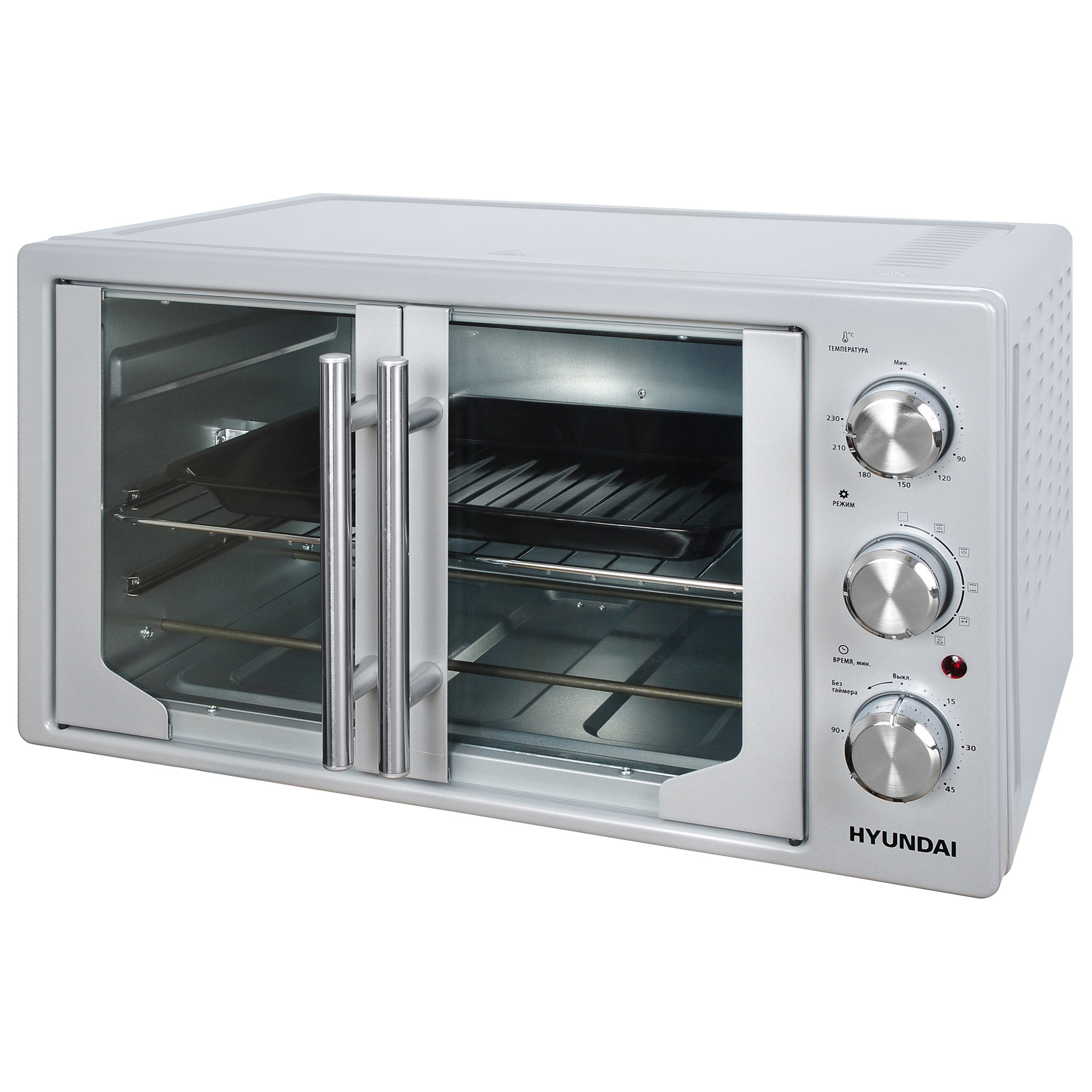 

Мини-печь Hyundai MIO-HY052 1500Вт, серебристый (1200224), MIO-HY052