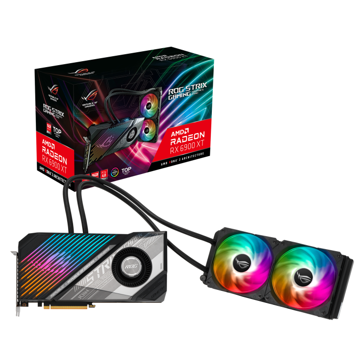 Видеокарта ASUS AMD Radeon RX 6900 XT Rog Strix LC TOP Edition, 16Gb DDR6
