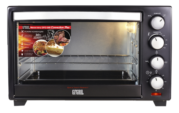 Мини-печь GFGril GFO-30B 1.6 кВт, черный