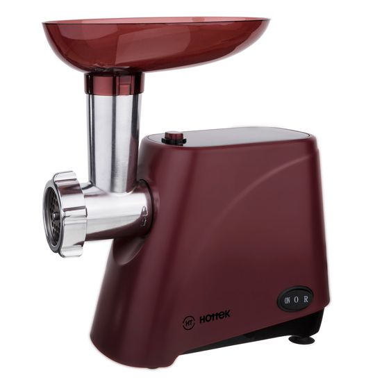 

Электрическая мясорубка HOTTEK HT-976-004, 1800Вт, 1.8 кг/мин, бордовый (HT-976-004), HT-976-004