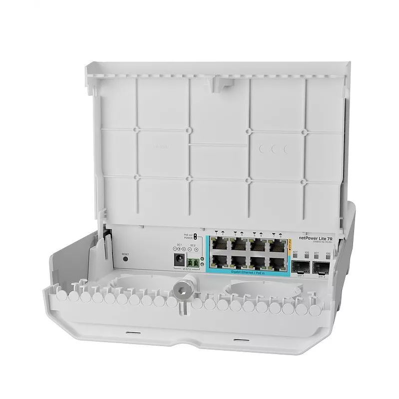 

Коммутатор MikroTik CSS610-1Gi-7R-2S+OUT, управляемый, кол-во портов: 8x1 Гбит/с, SFP+ 2x10 Гбит/с, PoE: 1x30Вт (CSS610-1Gi-7R-2S+OUT), CSS610-1Gi-7R-2S+OUT