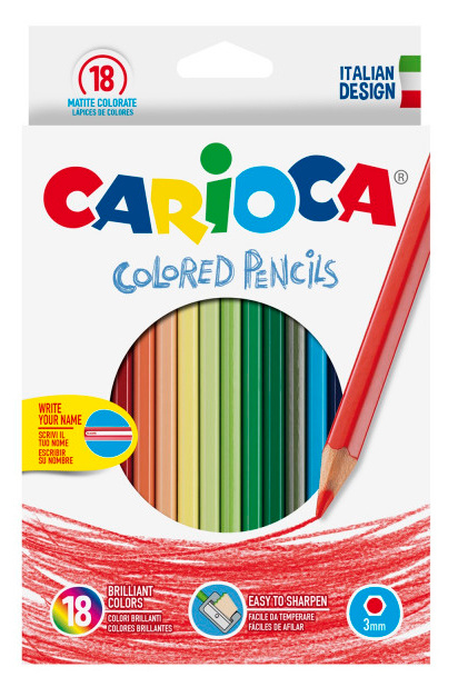 

Набор цветных карандашей Carioca 41865, шестигранные, 18 шт., заточенные (41865), 41865
