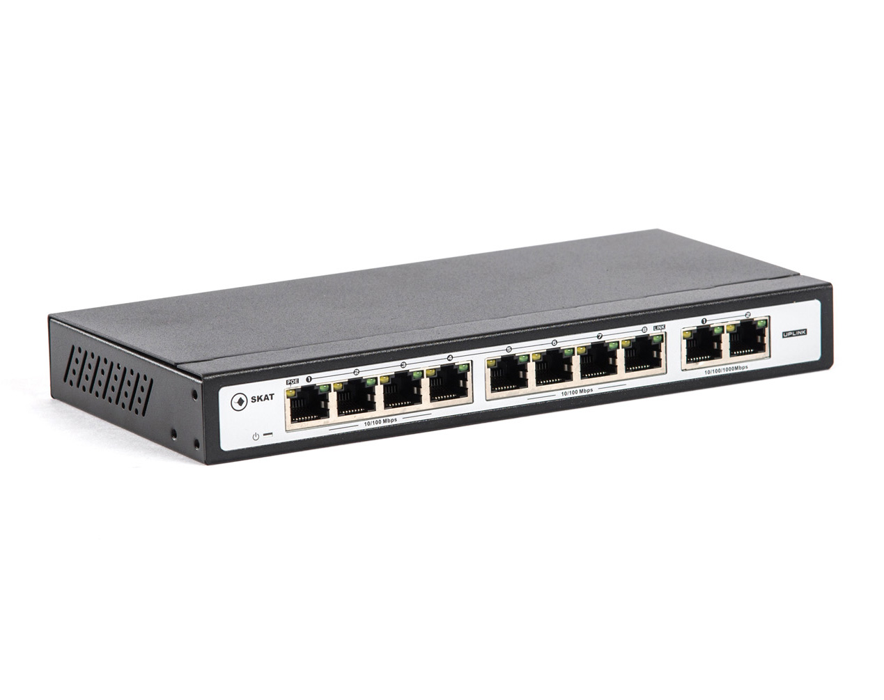 

Коммутатор Бастион SKAT PoE-8E-2G, кол-во портов: 8x100 Мбит/с, кол-во SFP/uplink: RJ-45 2x1 Гбит/с, PoE: 8x30Вт (макс. 120Вт) (SKAT PoE-8E-2G), SKAT PoE-8E-2G