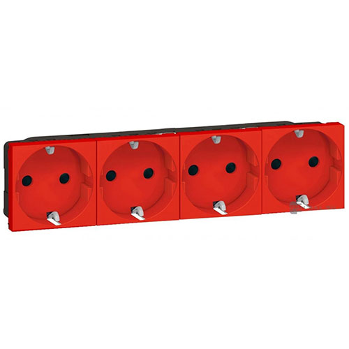 

Розетка Legrand Mosaic-New, в кабель канал, 4-х постовая/модулей: 1, с з/к, со шторками, с крышкой, 16A, механизм без рамки и накладки, IP20, красный (077283)