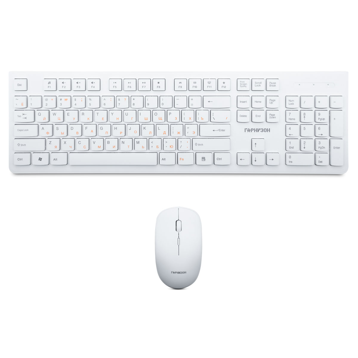 

Клавиатура + мышь Гарнизон GKS-140, беспроводная, USB, белый (GKS-140), GKS-140