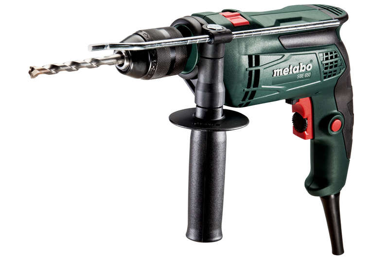 Дрель-шуруповерт Metabo SBE 650, сетевой, 650 Вт, 10 нм, 2800 об/мин, быстрозажимной патрон, 1.8 кг (600742850)