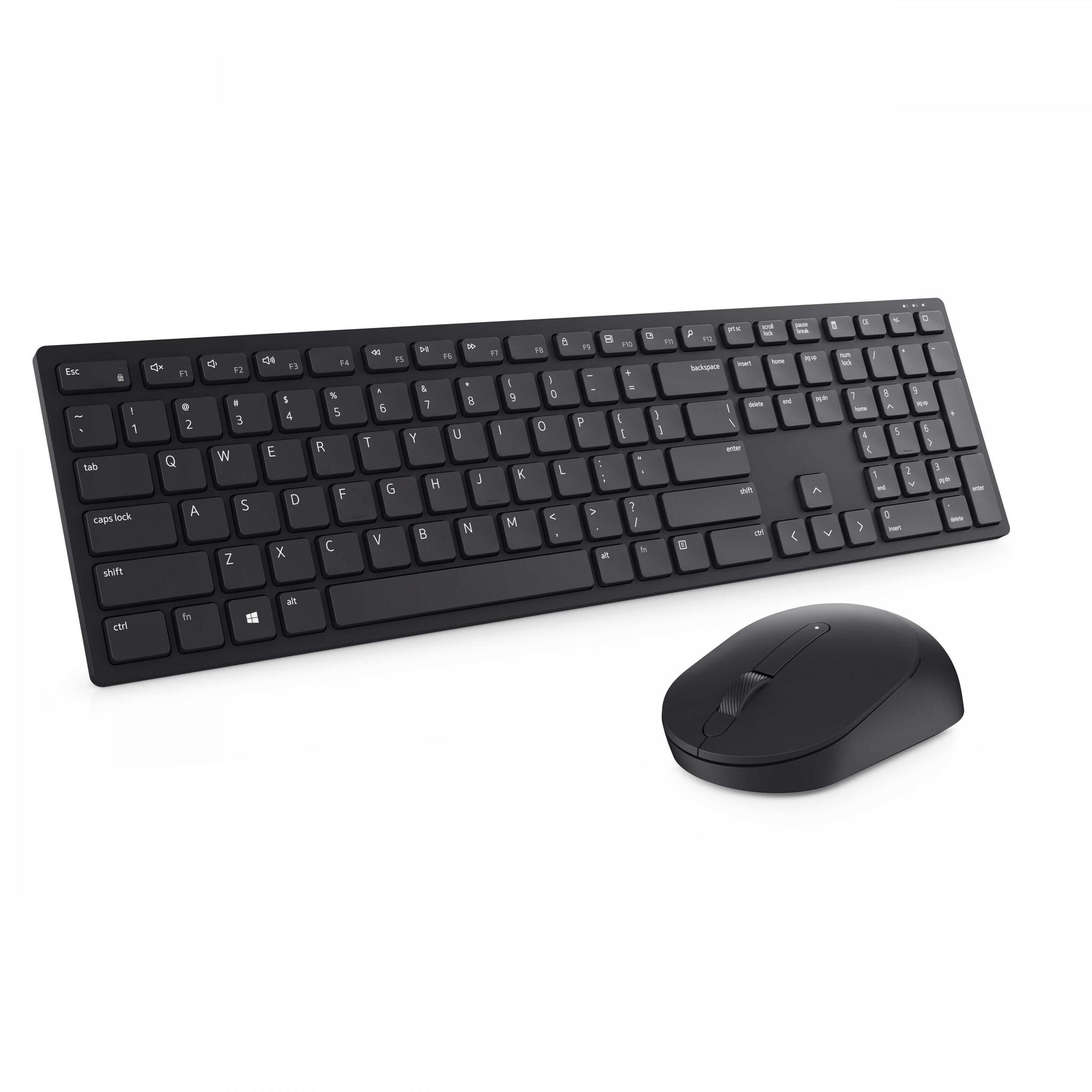 Клавиатура + мышь Dell KM5221W, беспроводной, USB, черный (580-AJRV)