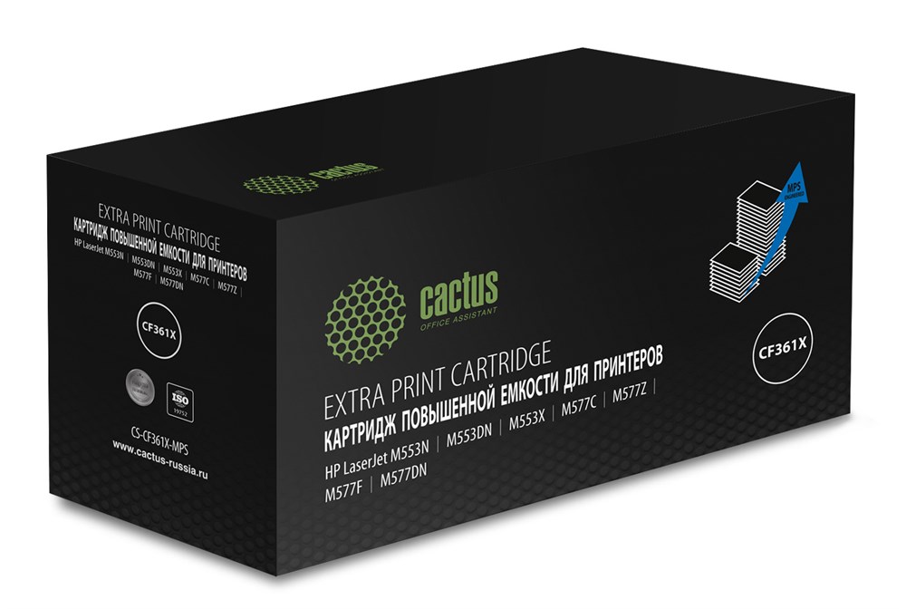 

Картридж лазерный Cactus CS-CF361X-MPS (CF361X), голубой, 18000 страниц, совместимый для CLJ M552dn/M553dn/M553N/M553x без чипа