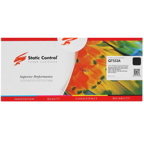 

Картридж лазерный Static Control 002-01-S7553A (№53A/Q7553A), черный, 3000 страниц, совместимый для P2014/P2015/M2727