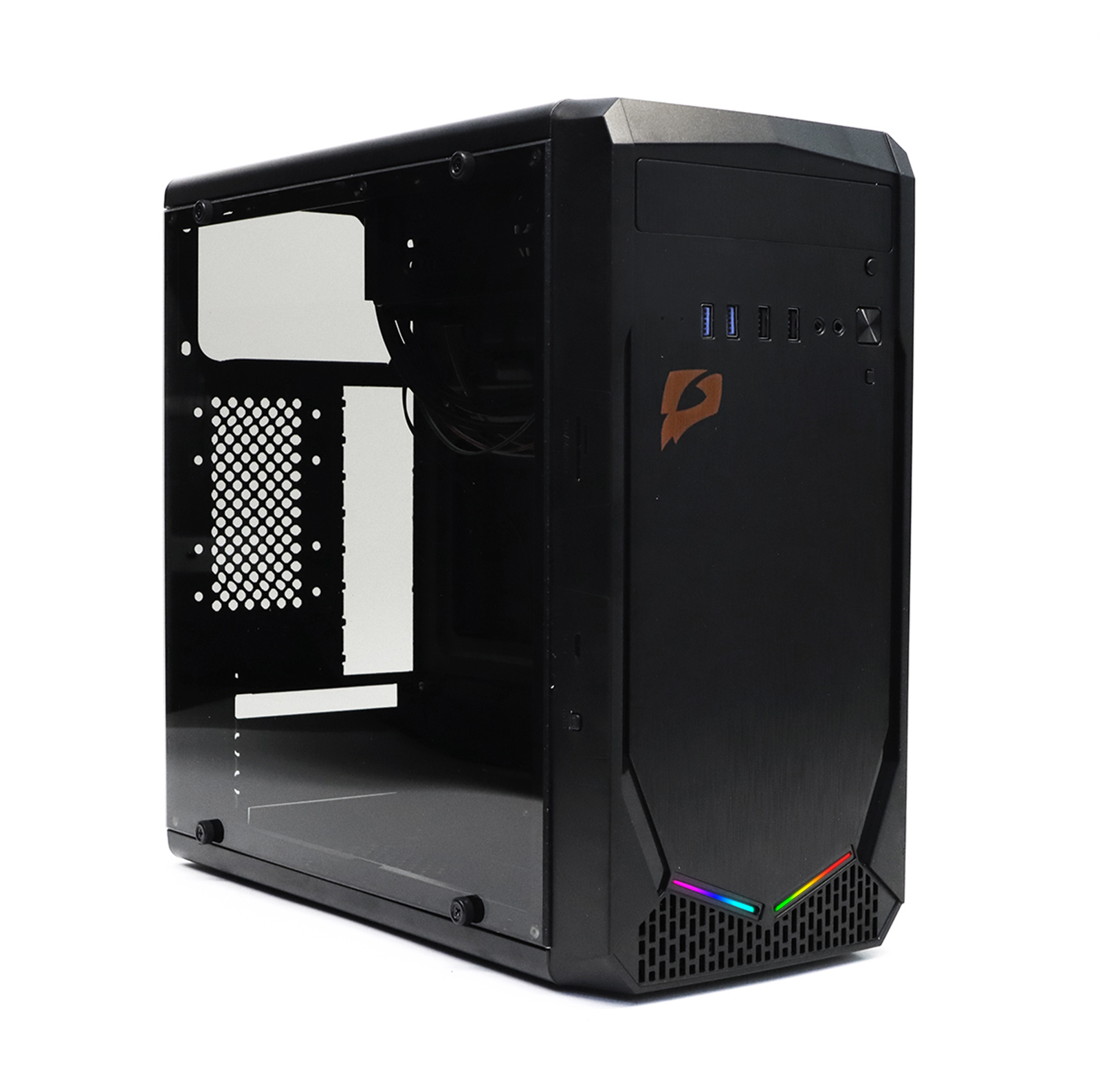 Корпус e2e4 Gaming GCCM-04, mATX, Mini-Tower, 2xUSB 3.0, черный, Без БП (OT-GCCM-04-B-RGB) - фото 1