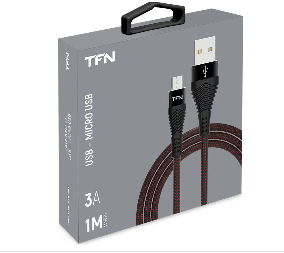 

Кабель USB-Micro USB, 3A, 1м, черный TFN forza (CFZMICUSB1MBK)