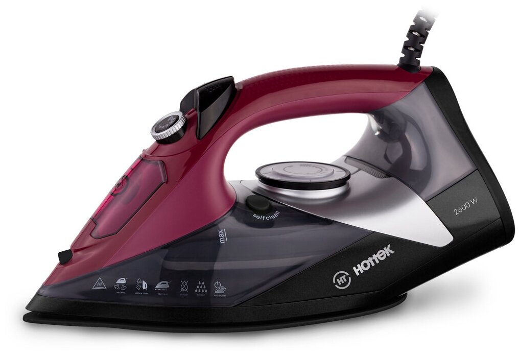 

Утюг HOTTEK HT-955-009 2600Вт, 1.8м, красный (HT-955-009), HT-955-009