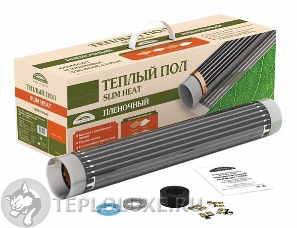 

Теплый пол 7 м² инфракрасная пленка 50 см x 14 м, 1.54 кВт / 220 Вт/м², без термостата, НАЦИОНАЛЬНЫЙ КОМФОРТ SLIM HEAT ПНК - 220 (2114661), ПНК - 220