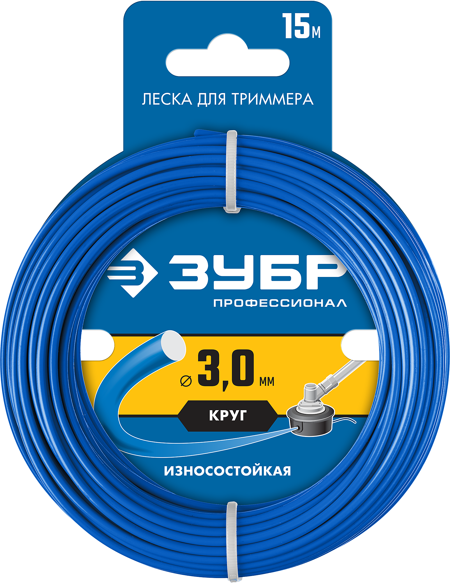 

Леска триммерная ЗУБР Профессионал 71010-3.0, круг 3 мм x 15 м (71010-3.0), 71010-3.0