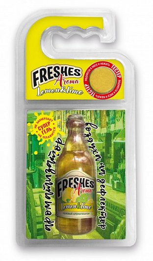 

Ароматизатор автомобильный FOUETTE Freshes Aroma FA-05, на дефлектор, гелевый, LEMON&LIME (001871), FA-05