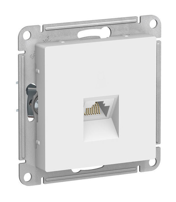 

Розетка RJ-45 скрытый монтаж категория 6А, механизм без рамки, белый, Schneider Electric AtlasDesign (ATN000186)