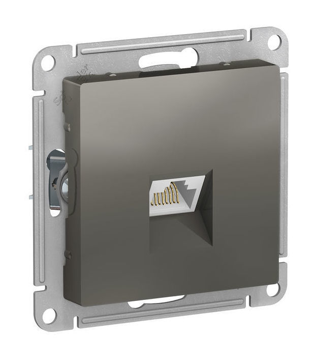 

Розетка RJ-45 скрытый монтаж категория 6А, механизм без рамки, сталь, Schneider Electric AtlasDesign (ATN000986)