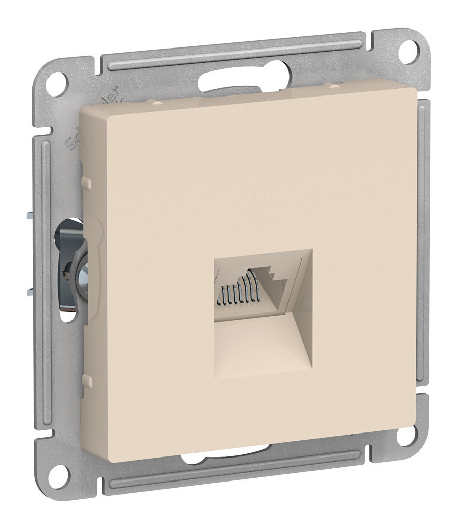 

Розетка RJ-45 скрытый монтаж категория 5, механизм без рамки, бежевый, Schneider Electric AtlasDesign (ATN000283)