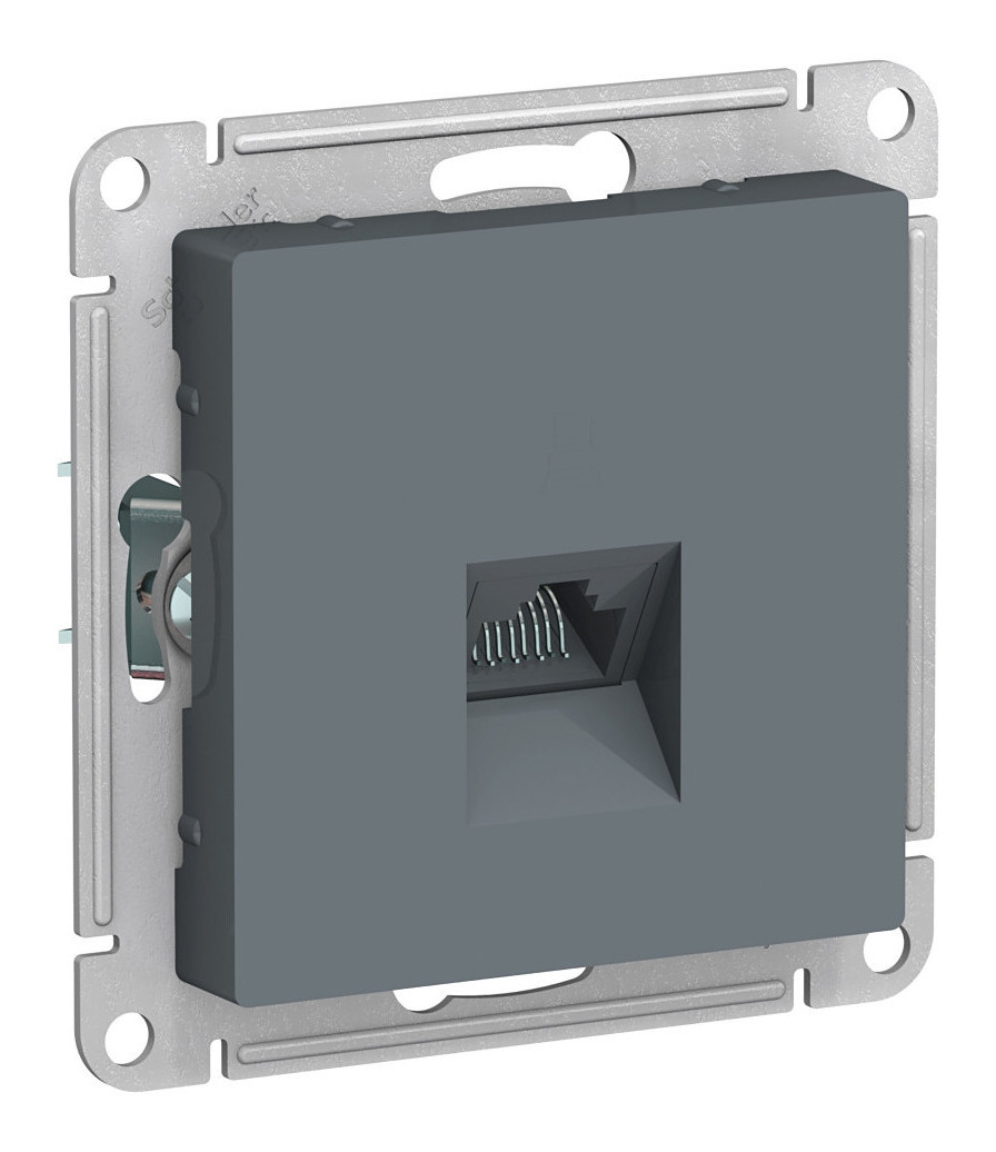 

Розетка RJ-45 скрытый монтаж категория 5e, механизм без рамки, грифель, Schneider Electric AtlasDesign (ATN000783)