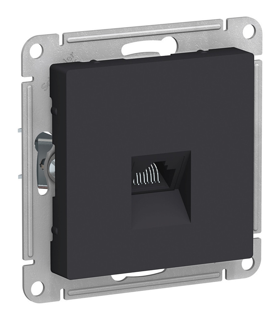 

Розетка RJ-45 скрытый монтаж категория 5e, механизм без рамки, карбон, Schneider Electric AtlasDesign (ATN001083)