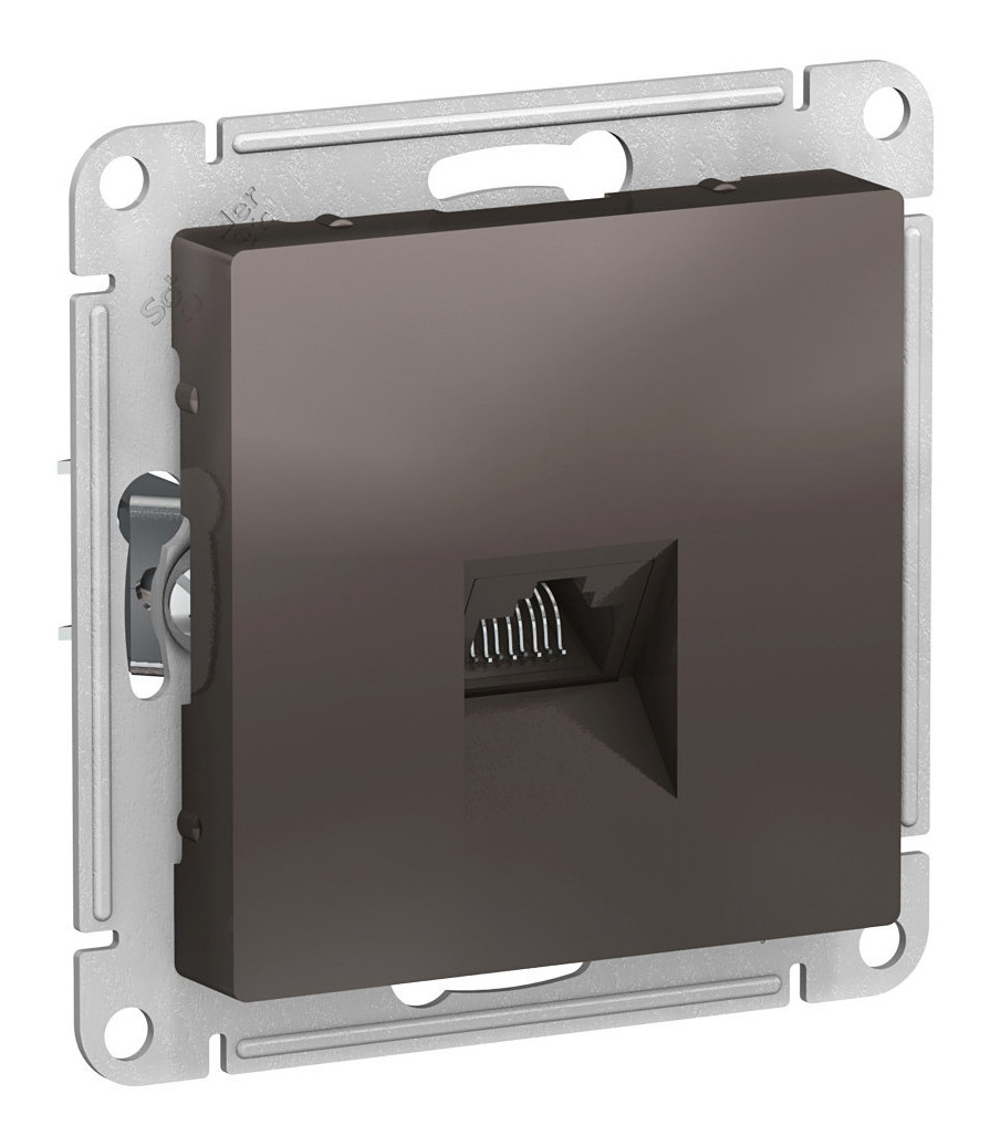 

Розетка RJ-45 скрытый монтаж категория 5e, механизм без рамки, мокко, Schneider Electric AtlasDesign (ATN000683)
