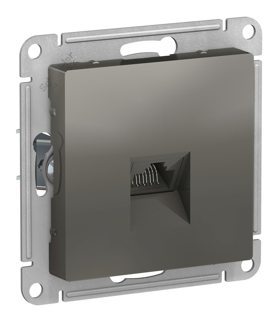 

Розетка RJ-45 скрытый монтаж категория 5e, механизм без рамки, сталь, Schneider Electric AtlasDesign (ATN000983)