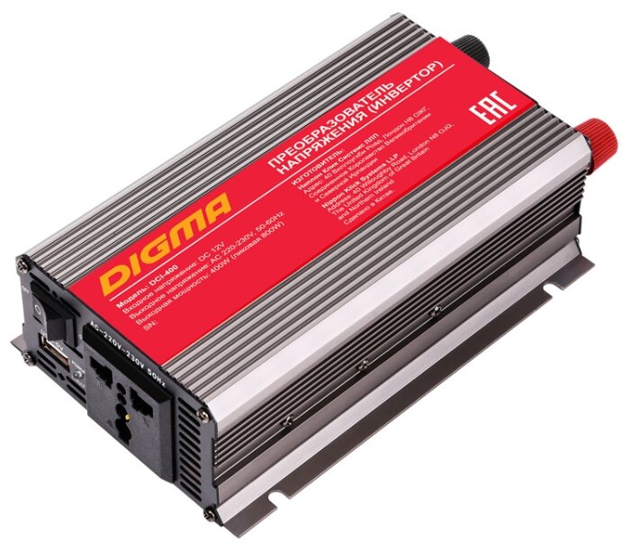 

Преобразователь напряжения Digma DCI-400 400 Вт, 220В, серебристый (DCI-400), DCI-400