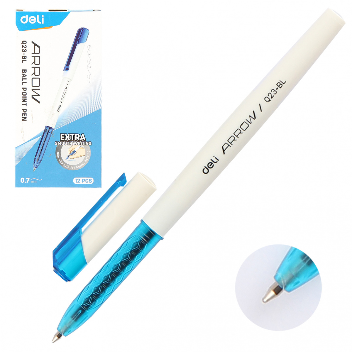 

Ручка шариковая DELI Arrow EQ23-BL, синий, пластик , колпачок (EQ23-BL), EQ23-BL