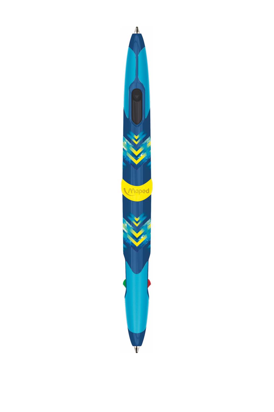 Ручка шариковая автомат Maped Cosmic Teens, синий/черный/красный/зеленый, пластик , блистер (229443)