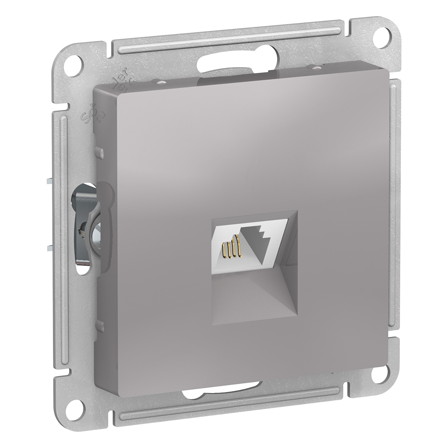 

Розетка RJ-11 скрытый монтаж категория 3, механизм без рамки, алюминиевый, Schneider Electric AtlasDesign (ATN000381)