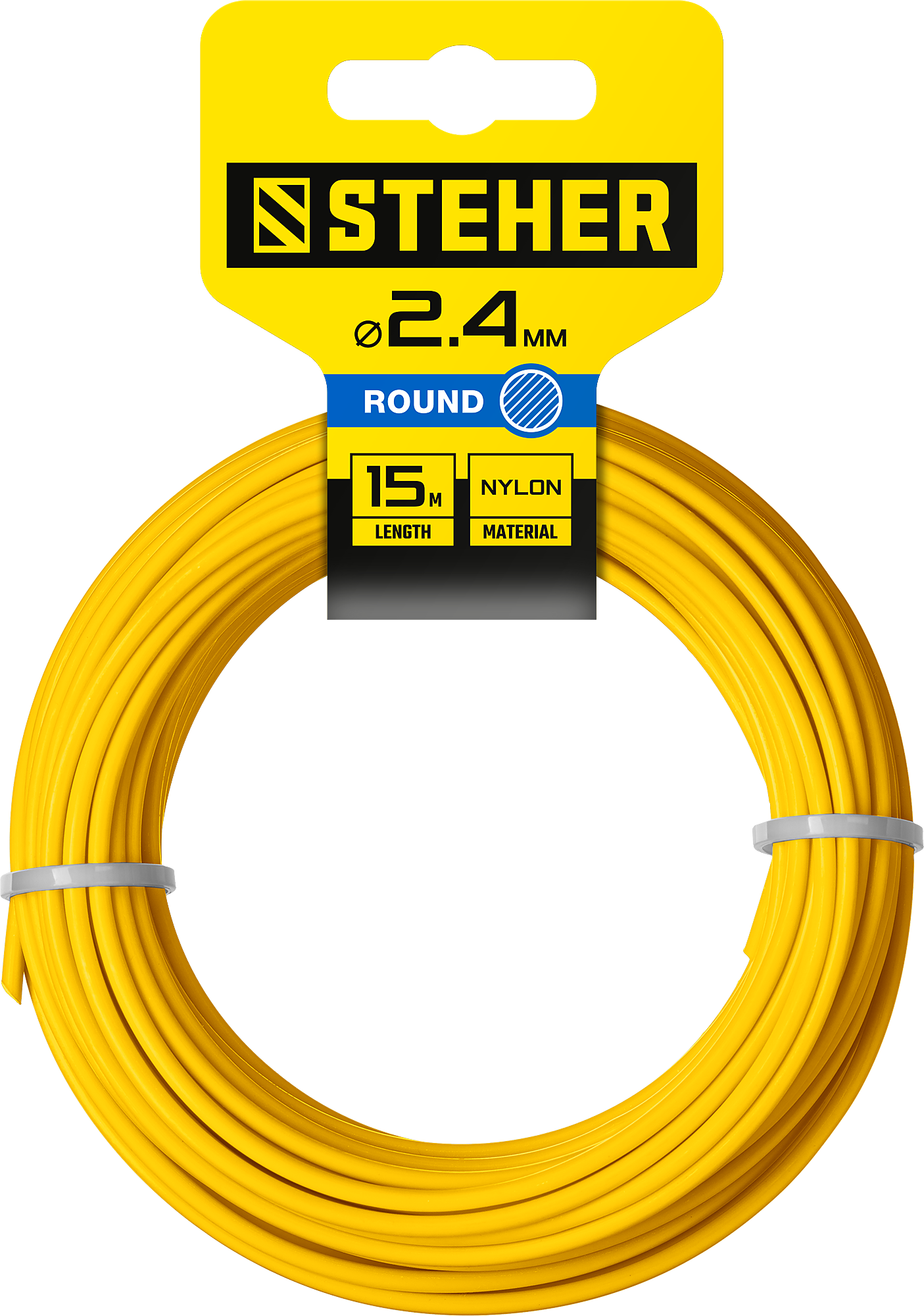 Леска триммерная STEHER 75001-2.4, круг 2.4 мм x 15 м