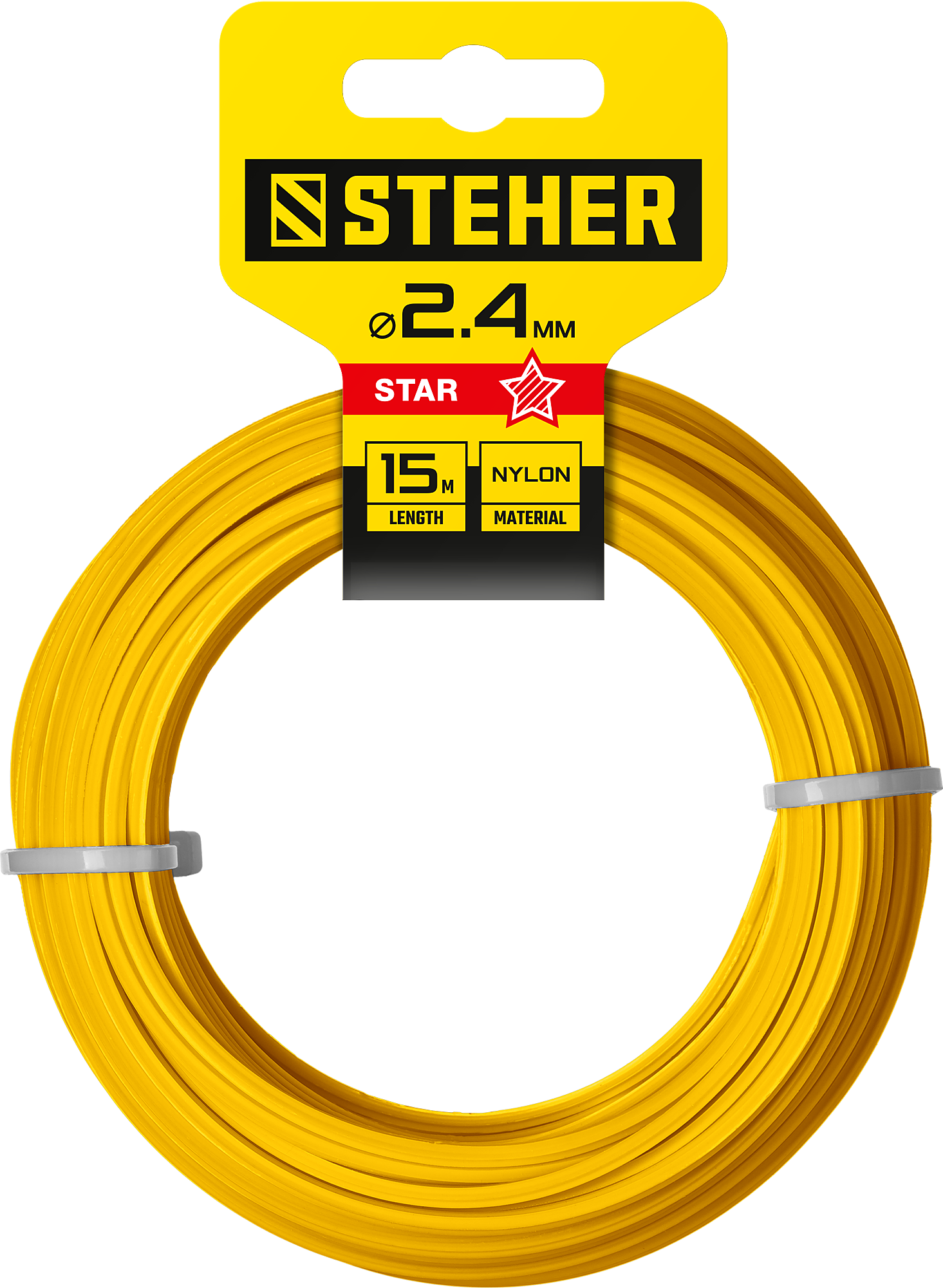 

Леска триммерная STEHER 75010-2.4, звезда 2.4 мм x 15 м (75010-2.4), 75010-2.4