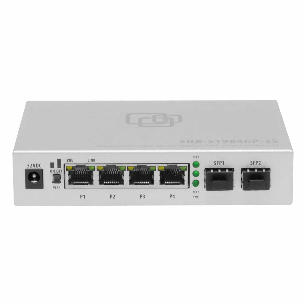 

Коммутатор SNR SNR-S1904GP-2S, кол-во портов: 4x1 Гбит/с, SFP 2x1 Гбит/с, PoE: 4x30Вт (макс. 65Вт) (SNR-S1904GP-2S), SNR-S1904GP-2S