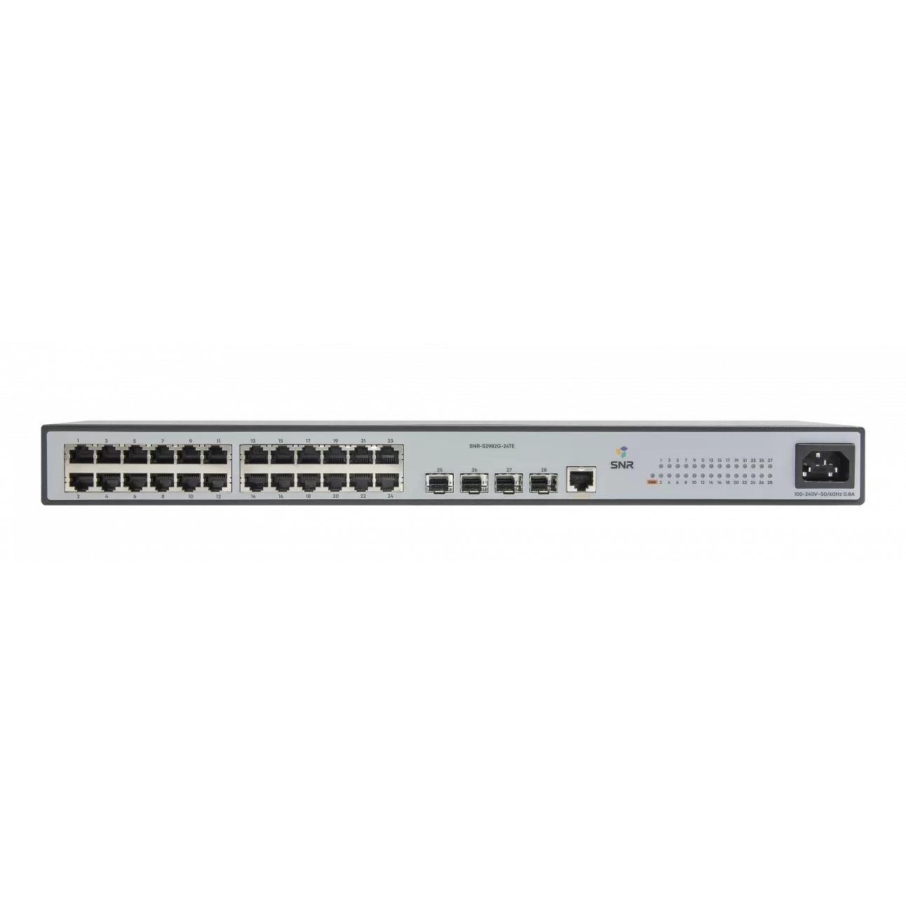 Коммутатор SNR SNR-S2982G-24TE, управляемый, кол-во портов: 24x1 Гбит/с, SFP 4x1 Гбит/с, установка в стойку (SNR-S2982G-24TE)