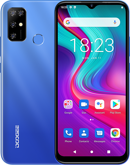 

Смартфон DOOGEE X96 Pro, 6.52" 1600x720 IPS, Spreadtrum SC9863, 4Gb RAM, 64Gb, 3G/LTE, WiFi, BT, 4xCam, 2-Sim, 5400mAh, micro-USB, Android 11, синий, X96 Pro