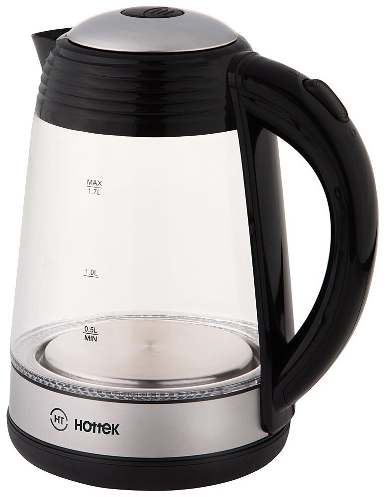 

Чайник HOTTEK HT-960-019 1,7 2200Вт, закрытая спираль, пластик/стекло, серебристый,черный (HT-960-019), Черный/серебристый, HT-960-019