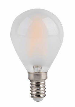 Лампа светодиодная E14 шар/G45, 5.5Вт, 2700K / теплый свет, 450лм, филаментная, BK-ЛЮКС BK-14W5G45 матовая standard