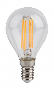 Лампа светодиодная E14 шар/G45, 5.5Вт, 2700K / теплый свет, 500лм, филаментная, BK-ЛЮКС BK-14W5G45 standard