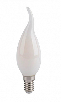Лампа светодиодная E14 свеча на ветру, 5.5Вт, 2700K / теплый свет, 450лм, филаментная, BK-ЛЮКС BK-14W5CF30 матовая standard