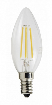 Лампа светодиодная E14 свеча, 7Вт, 3000K / теплый свет, 650лм, диммируемая, филаментная, BK-ЛЮКС BK-14W7C30 Edison