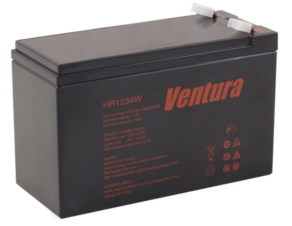 

Аккумуляторная батарея для ИБП Ventura HR HR1234W, 12V, 9Ah, Серый, HR1234W