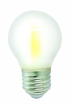 Лампа светодиодная E27 шар/G45, 5Вт, 3000K / теплый свет, 550лм, филаментная, BK-ЛЮКС BK-27W5G45 Frosted