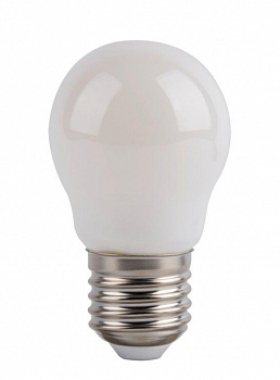 Лампа светодиодная E27 шар/G45, 5.5Вт, 2700K / теплый свет, 450лм, филаментная, BK-ЛЮКС BK-27W5G45 матовая standard