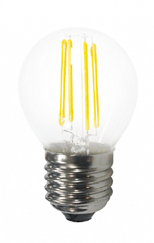 Лампа светодиодная E27 шар/G45, 7Вт, 3000K / тёпло-белый, 750лм, филаментная, BK-ЛЮКС BK-27W7G45 Edison