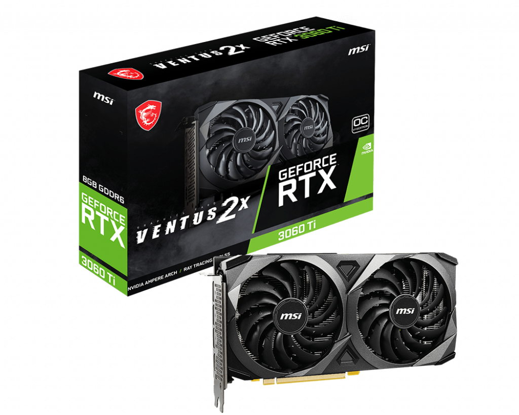 Видеокарта MSI NVIDIA GeForce RTX 3060Ti VENTUS 2X OCV1, 8Gb DDR6 ...