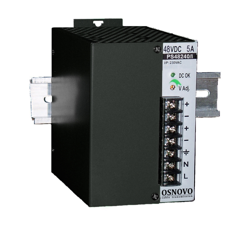 

Блок питания Osnovo, DC48V, 5A (240W), черный (PS-48240/I)