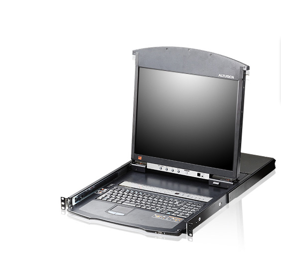 

Консоль KVM (КВМ) ATEN KL1508AIM, 8-ПК, VGA до 1600x1200, LCD 17" 1280x1024, клавиатура USB+PS/2, мышь USB+PS/2 (KL1508AIM-AXA-RG/KL1508AiMR), KL1508AIM