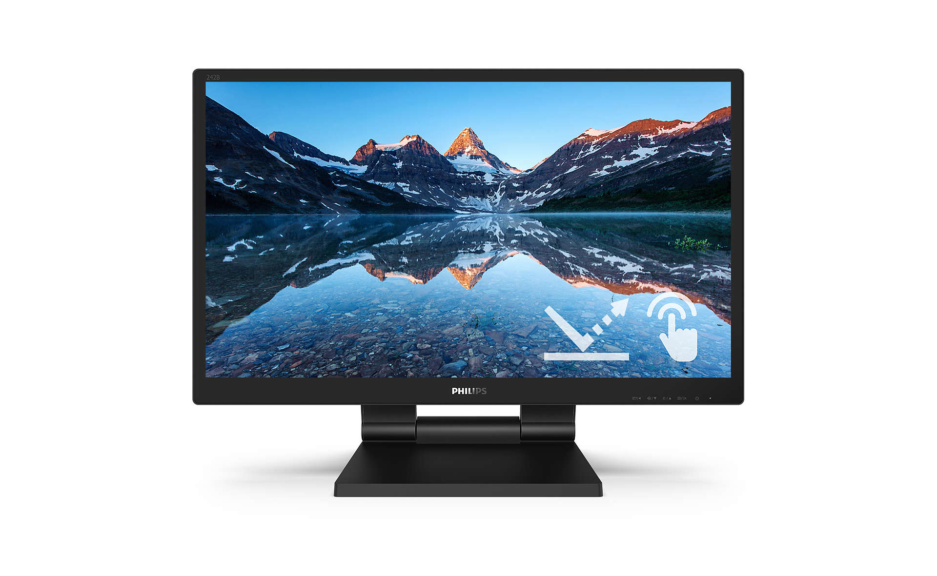 

Монитор 23.8" Philips 242B9TL IPS, сенсорный, 1920x1080 (16:9), 250кд/м2, 1мс, 178°/178°, VGA, DVI, HDMI, DisplayPort, USB-Hub, черный (242B9TL (00/01)), 242B9TL